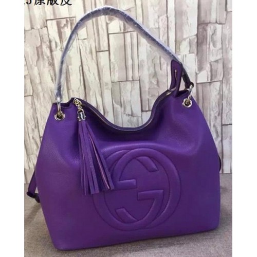 Gucci Soho Leather Hobo Bag Piel de becerro 408825 Violeta