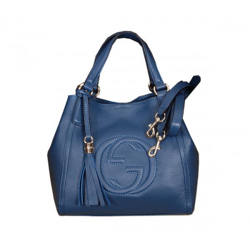 Gucci Soho Bolso de hombro de cuero 336751 Azul