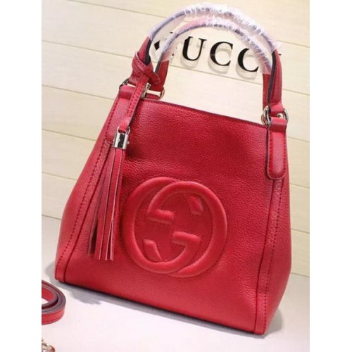 Bolso de hombro de cuero Gucci Soho 336751 rojo