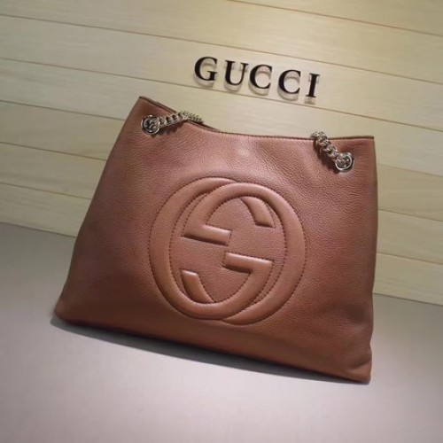 Gucci Soho Bolso tote mediano Piel de becerro 308982 Albaricoque