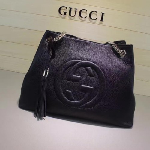 Gucci Soho Bolso tote mediano Piel de becerro 308982 Negro