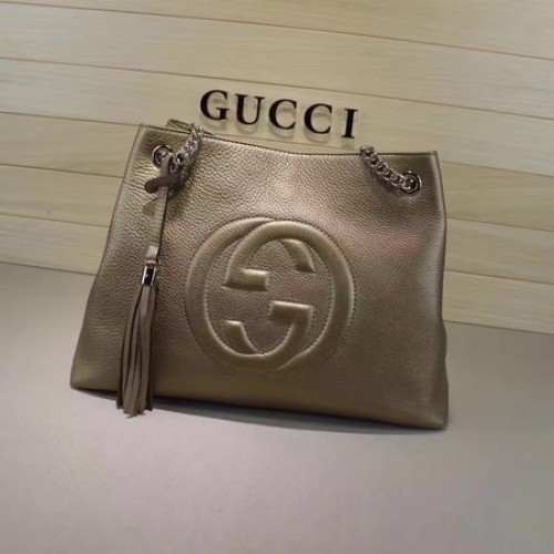 Gucci Soho Bolso tote mediano Piel de becerro 308982 Bronce