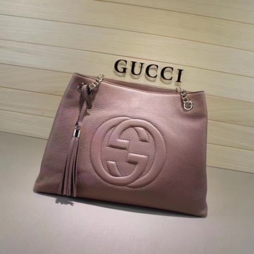 Gucci Soho Bolso Tote Mediano Piel De Becerro 308982 Rosa