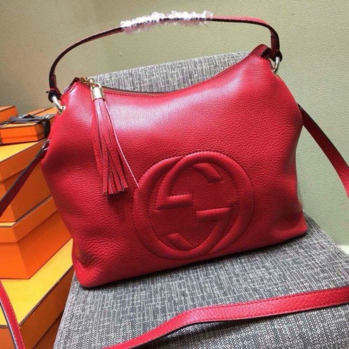 Gucci Soho Cuero Original 408825 Rojo