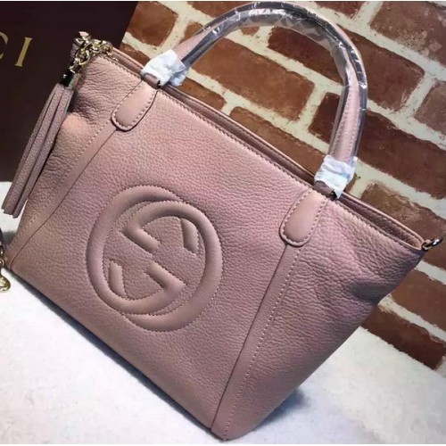 Bolsos De Asa Superior De Cuero Original Gucci Soho 369176 Rosa