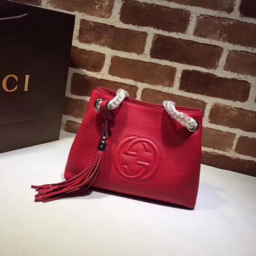 Gucci Soho Small Tote Bag Piel de becerro 387043 Rojo