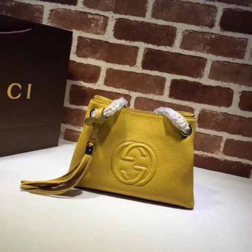Gucci Soho Small Tote Bag Piel de becerro 387043 Amarillo