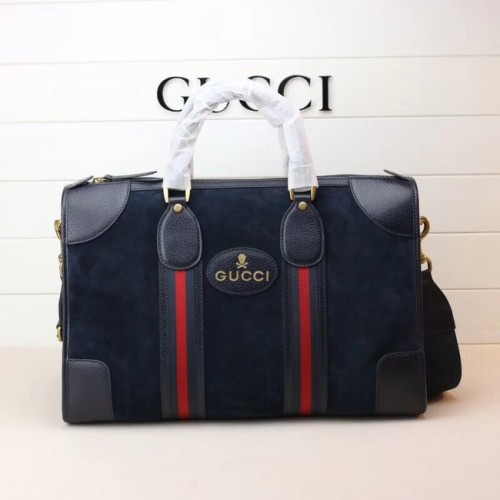 Bolsa de viaje Gucci Suede con Web 459311 Royal Blue