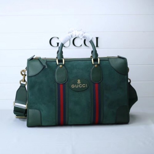 Bolsa de viaje Gucci Suede con Web 459311 verde
