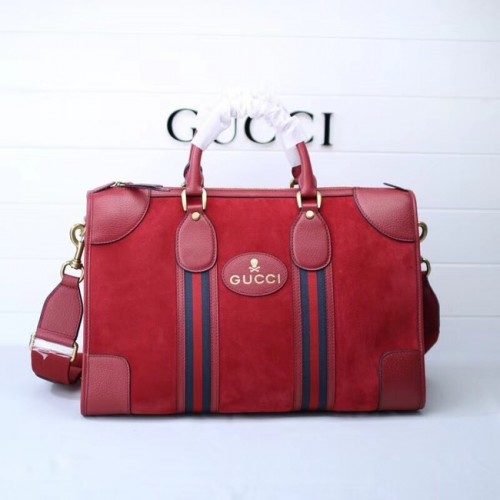 Bolso de viaje Gucci Suede con Web 459311 rojo
