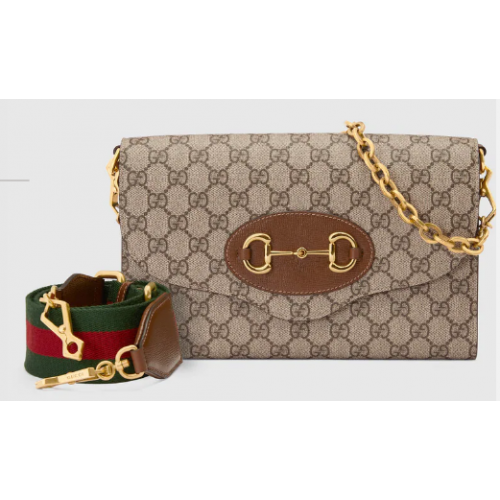 Gucci lienzo Horsebit 1955 bolso pequeño 677286 marrón
