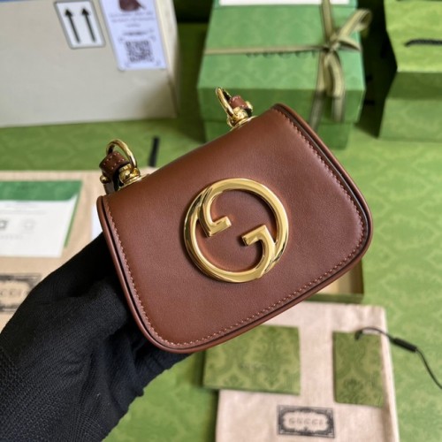 Gucci mini Blondie tarjetero cartera 698635 marrón