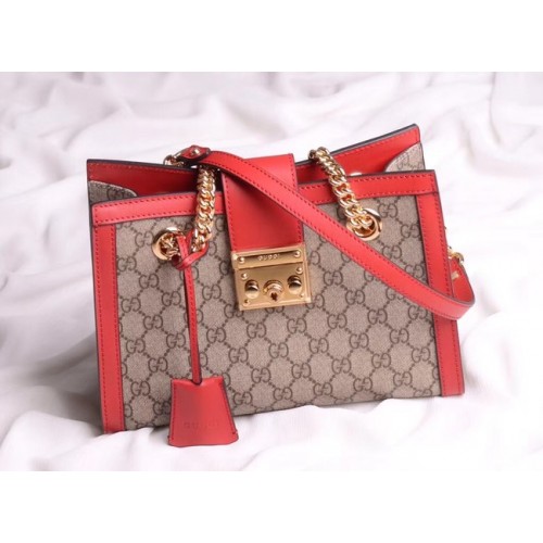Bolso bandolera Gucci original Padlock 498156 rojo
