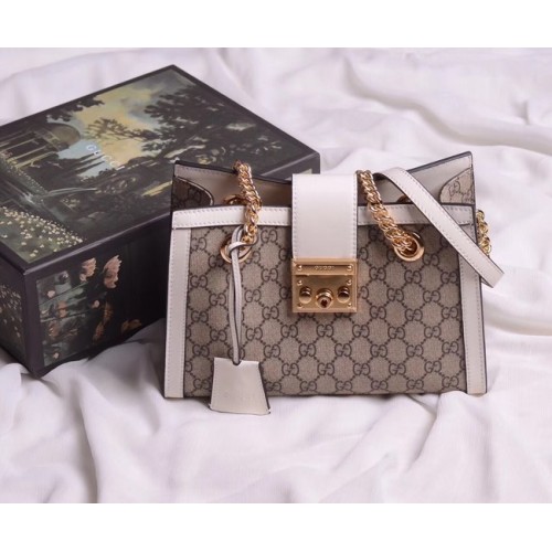 Bolso bandolera Gucci original Padlock 498156 blanco