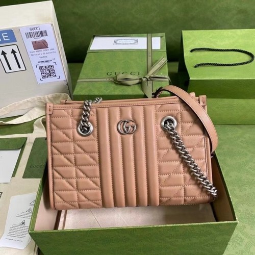 Gucci bolso de hombro pequeño de cuero 681483 Rose beige