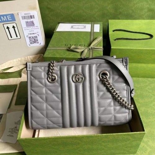 Gucci bolso de hombro pequeño de cuero 681483 gris