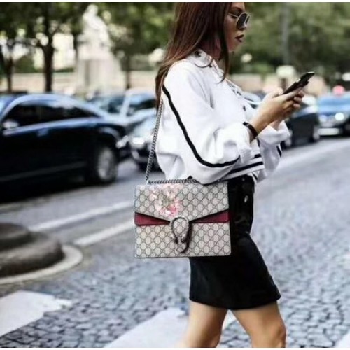 Gucci Dionysus GG Bolso de hombro de lona 403348 Vino