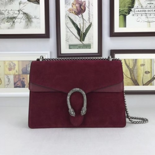 Gucci Dionysus Bolso de hombro de cuero de ante 403348 Vino