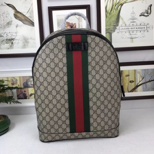 Mochila Gucci GG Supreme con Web 443805 Marrón