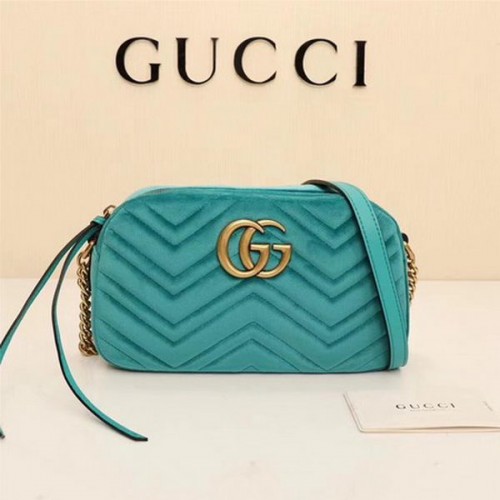 Gucci GG Marmont Matelasse Terciopelo Bolsa De Hombro 447632 Verde