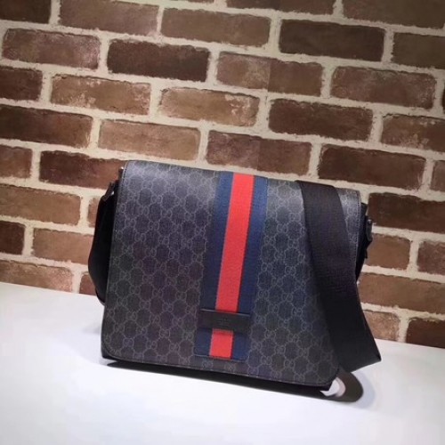 Gucci GG Supreme Bolsa de Mensajero 475432 Negro