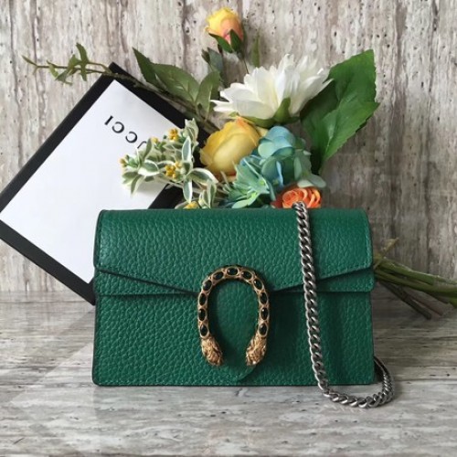 Gucci Dionysus Cuero Super mini Bolso 476432 Verde