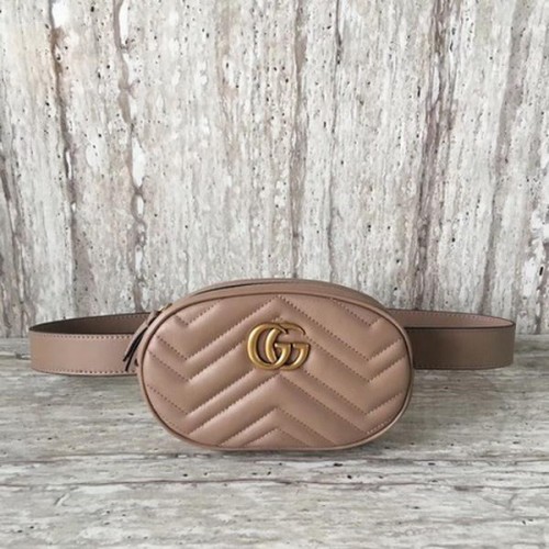 Gucci GG Marmont Leather Belt Bag 476434 Albaricoque
