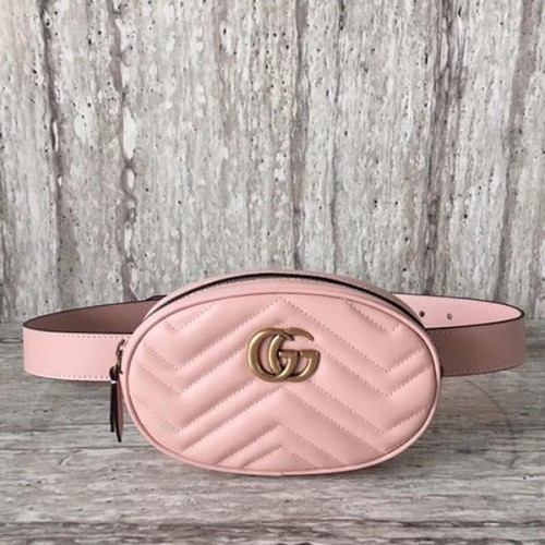 Gucci GG Marmont Leather Belt Bag 476434 Rosa