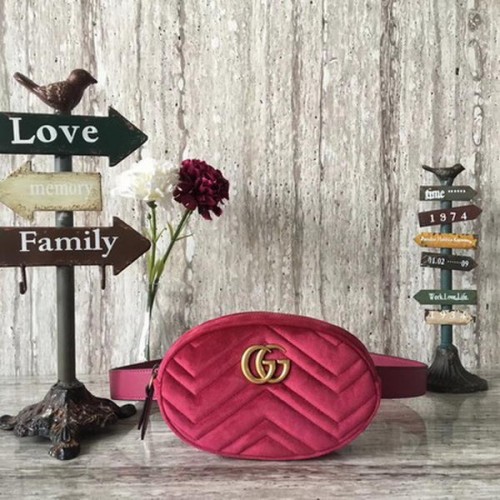 Gucci GG Marmont Velvet Belt Bag 476434 Rosa