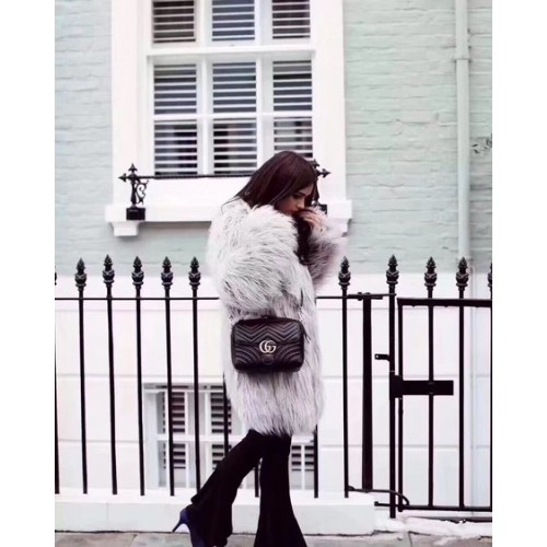 Gucci GG Marmont Pequeño Bolso De Hombro 498100 Negro