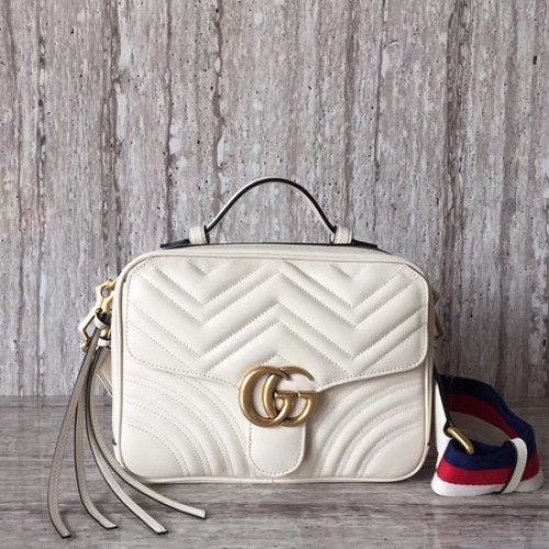 Gucci GG Marmont Bolso de Hombro Pequeño 498100 Blanco