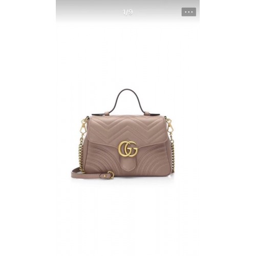 Gucci GG Marmont Bolso pequeño con asa superior 498110 Albaricoque