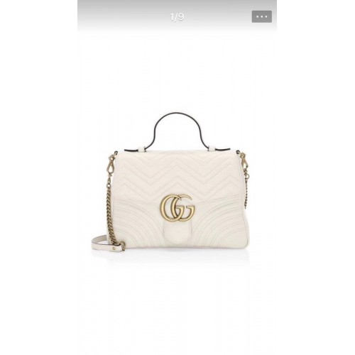 Gucci GG Marmont Bolso pequeño con asa superior 498110 Blanco