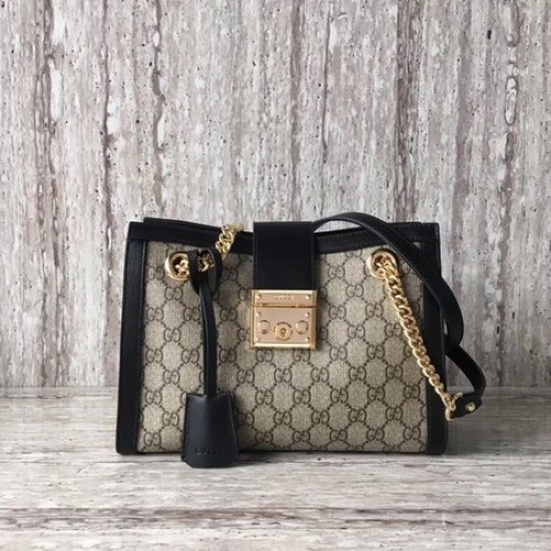 Gucci Padlock Small GG Bolso de hombro 498156 Negro