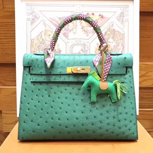 HERMES Bolso Toto de piel de avestruz 1788 Verde HERMES Bolso Toto de piel de avestruz 1788 Verde