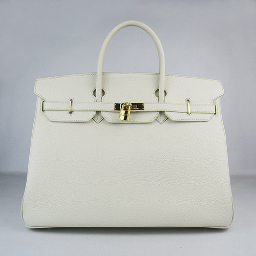 Hermes Birkin 40CM Togo Bolsa Beige 6099 Oro