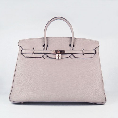 Hermes Birkin 40CM Togo Bolsa Gris 6099 Oro