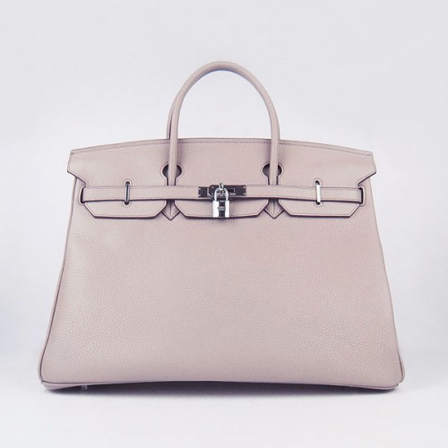 Hermes Birkin 40CM Togo Bolsa Gris 6099 Plata