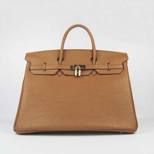 Hermes Birkin 40CM Togo Bolso Café Claro 6099 Oro