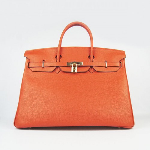 Hermes Birkin 40CM Togo Bolsa Naranja 6099 Oro