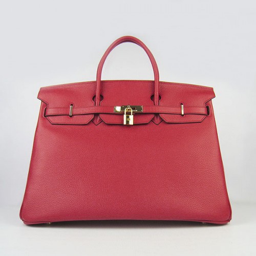 Hermes Birkin 40CM Togo Bolsa Rojo 6099 Oro