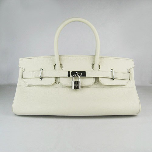 Hermes Birkin 6109 Togo Bolso de cuero Beige 42cm Plata