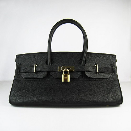 Hermes Birkin 6109 Togo Bolso de cuero Negro 42cm Oro