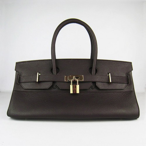 Hermes Birkin 6109 Togo Bolso de cuero Café oscuro 42cm Oro