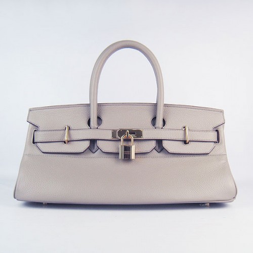 Hermes Birkin 6109 Togo Bolso de cuero Gris 42cm Oro