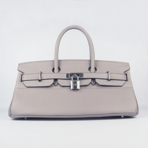 Hermes Birkin 6109 Togo Bolso de cuero Gris 42cm Plata