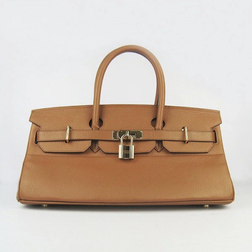 Hermes Birkin 6109 Togo Bolso de cuero Café claro 42cm Oro