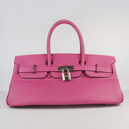 Hermes Birkin 6109 Togo Bolso de cuero Peachblow 42cm Plata