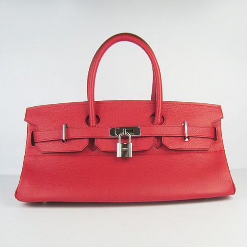 Hermes Birkin 6109 Togo Bolso de cuero Rojo 42CM Plata