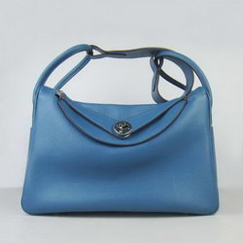 Hermes Lindy 34CM Bolso de Hombro Azul
